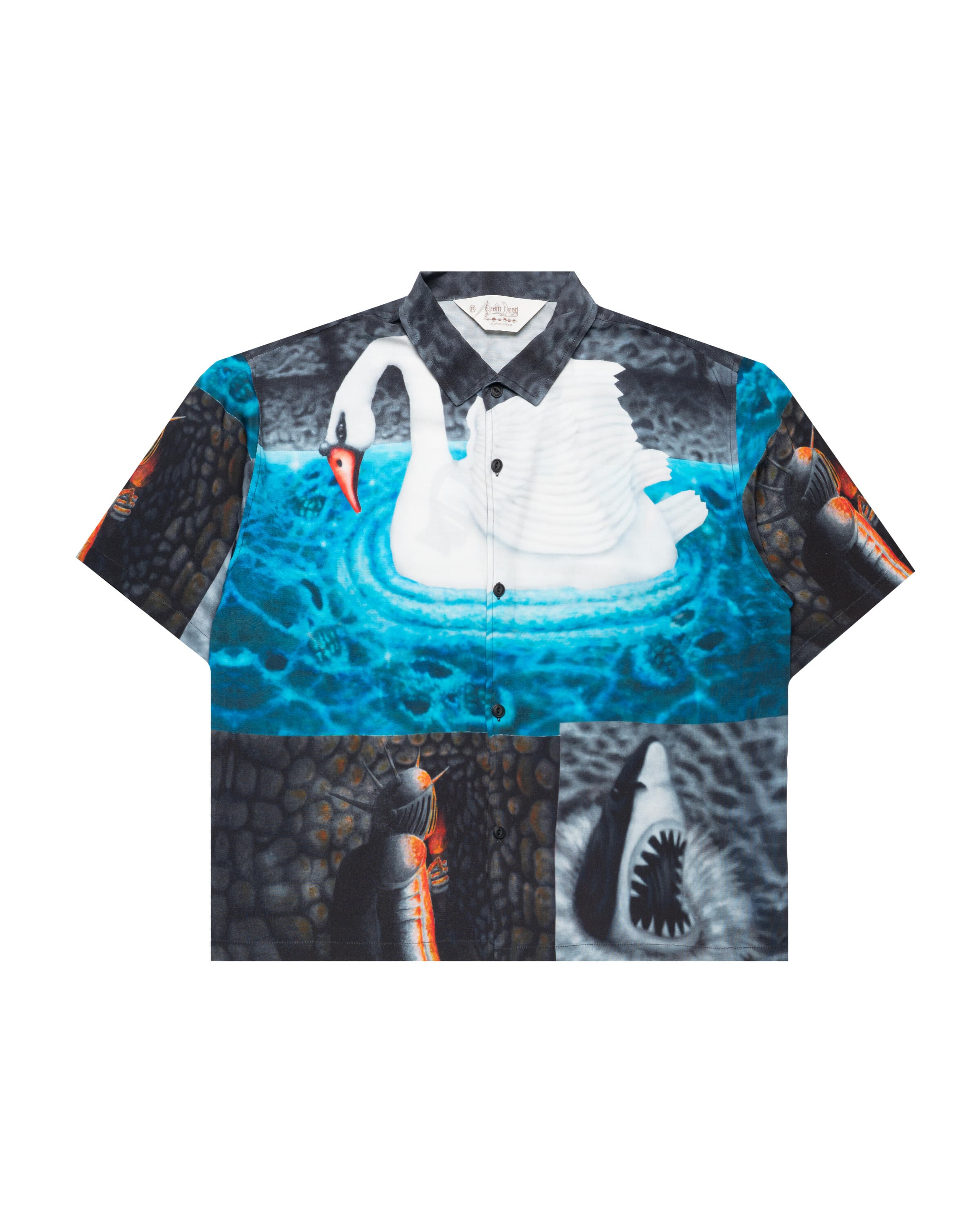 Brain Dead Copia Short Sleeve Button Down Shirt | P26T11004920-bla